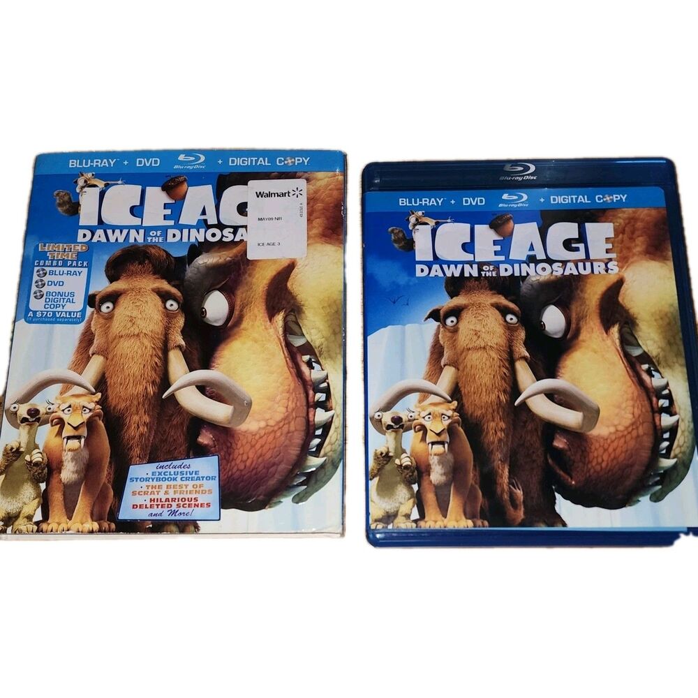 Ice Age: Dawn of the Dinosaurs Blu-ray + DVD Discs With Slipcover 2009, Good
